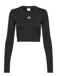 Adidas Aeroknit Seamless Fitted Cropped Long-Sleeve Top Black Adidas Performance