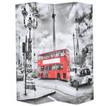 Foldbar rumdeler 160 x 170 cm London bus sort og hvid