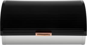 Tower T826000RB Bread Bin, Rose Gold Linear Collection, Black and 