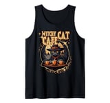 WITCHY CAT CAFE cute Halloween witch cats having coffee Tank Top