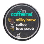 mCaffeine Milky Brew Coffee Face Scrub - Face Cleanser for Glowing Skin - Face Wash Removes Tan and Blackheads - Almond Milk - All Skin Types - 75 ml