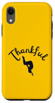 Coque pour iPhone XR Thankful Gymnaste Dos de gymnastique à rabat Motif Thanksgiving