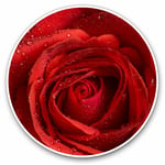 2 x Vinyl Stickers 25cm - Red Rose Macro Shot Water Droplets Cool Gift #16707