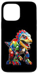 Coque pour iPhone 13 Pro Max Jeu de briques T-Rex pour les amateurs de dinosaures