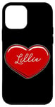 Coque pour iPhone 12 mini Lillie Cœur dessiné à la main Motif prénom I Love Lillie