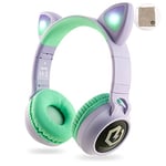 PowerLocus Wireless Bluetooth Headphones for Kids, Kid Headphone Over-Ear with LED Lights, Foldable Headphones with Microphone,Volume Limited,Wireless and Wired Headphone for Phones,Tablets,PC,Laptops