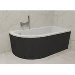 Baignoire d'angle ORIEGA 150 cm droite avec tablier noir