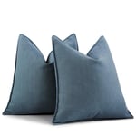 ZWJD Housse de Coussin Bleu 45x45, Lot de 2 Housse Coussin en Chenille Coussin Canape pour canapé au Design élégant, Coussins Décoratifs Doux et Luxueux pour canapé, lit et décoration de la Maison