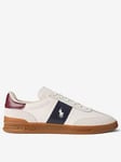 Polo Ralph Lauren Heritage Aera Suede Trainers - White/White, White/White, Size 7, Men