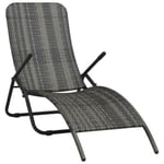 Transat chaise longue bain de soleil resine gris Helloshop26