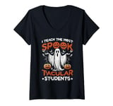 Womens I Teach The Most Spook Tacular Students V-Neck T-Shirt