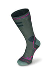 Rollerblade Chaussettes haute performance pour femme, patinage en ligne, multi sport, gris foncé et rose L Gris foncé/rose.