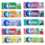 NEW WRIGLEY'S ORBIT 10 PACKETS MIXED CHEWING GUM (10 FLAVORS) STRAWBERRY, FRUIT