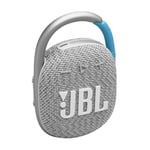 JBL Clip 4 Eco Bærbar Høyttaler med Bluetooth (hvit) Bluetooth, 10 timer spilletid, miljøvennlig design, med karabinkrok, IP67