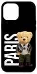 Coque pour iPhone 12 Pro Max Cool Teddy Bear in Paris France Illustration Graphic Designs