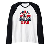 Bulldog Dad UK Flag for Dog Fathers Father's Day Raglan Baseball Tee