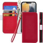 Tiyoo Flip Phone Case for Samsung Galaxy A13/ A04S/ M13 5G, Premium Magnetic Wallet Case for Phone Protection, Lychee Pattern PU Leather with Card Slots and Wrist Strap, Shockproof Phone Cover, Red