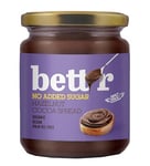 Bett’r Hazelnut Cocoa Cream Without Added Sugar - 100% Organic, Vegan and Palm Oil Free - 250g