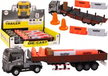 Leantoys Lastbil Med Släp 1:24 Tir Truck Tillbehör Ljud Belysning