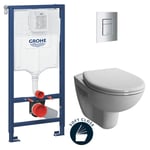 Grohe - Pack wc Bâti-support Rapid sl + wc Vitra Normus + Abattant softclose + Plaque Chrome (RapidSL-Normus-1)