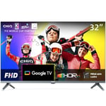 CHIQ L32H8CG 32 Pouces Smart TV, FHD, Metal Frameless, HDR10&HLG, Triple Tuner, Google Play, 1.5G RAM+8G ROM, Chromecast, 2.4/5G WiFi, Google Assistant, HDMI, USB, CI, Ecouteurs 2023