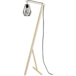 Lampadaires Tosel  lampadaire liseuse articulé bois naturel et noir