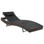 Prolenta Premium - Chaise Longue Résine Tressée Et Textilène Marron