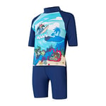 Speedo Infant Boy's Learn to Swim Sun Protection Top & Shorts | Junior Boys | Holiday Wear | UV Protection, Harmony Blue/Bondi/Becah Blue/White, 2 Years