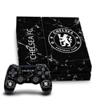 Head Case Designs Officially Licensed Chelsea Football Club Black Marble Mixed Logo Vinyl Sticker Gaming Skin Decal Compatible With Sony PlayStation 4 PS4 Console and DualShock 4 Controller Bundle
