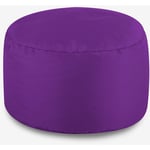 Veeva Pouf Rond, Repose-Pieds - 38cm x 20cm - Textile Tissé, Résistant à l'eau, Poufs d'intérieur et d'extérieur, Violet, oeko-tex