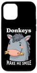 iPhone 13 Donkeys Make Me Smile Donkey Lover Cute Farm Animals Case