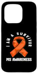 Coque pour iPhone 15 Pro Ruban orange pour sensibilisation à la sclérose en plaques Survivor