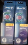 10x Oral-B Pro 3D White Brush Heads. 2x 5 packs. X-Shaped. Usage Indicator.White