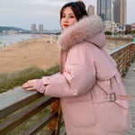 Doudoune Femme Mode Chaud Coton Rembourré À Capuche vers Le Bas Parka Court Manteau Hiver Veste Femmes Col Veste Hiver Manteau Femmes M Rose