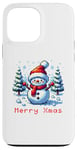 iPhone 13 Pro Max 8-Bit Pixel Art Style Snowman Winter Xmas Scene Case