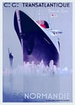 Bateau PAQUEBOT Le Normandie R57 - POSTER HQ 42x60cm d'une AFFICHE VINTAGE