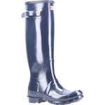 Hunter Womens Original Tall Gloss Wellington Boots - Navy material_other - Size UK 7