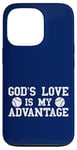 Coque pour iPhone 13 Pro God's Love is My Advantage Christian Tennis Jesus Christ