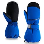 ThxToms Gants de Ski pour Enfants Gants d'hiver de -15 °C Coupe-Vent Imperméable Chaud Oxford épais Temps Froid Sports de Plein air Snowboard Garçon et Fille pour 4 à 13 Ans