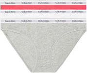 Calvin Klein Women Bikini Shape Briefs Stretch Cotton Pack of 3, Multicolor (Azalea/White/Grey Heather), XL