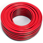 SeKi Câble d'enceinte 2 x 2,50 mm² – 25 m – Rouge/noir – CCA – Câble audio – Câble d'enceinte