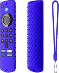 Housse de Protection en Silicone télécommande pour Fire TV Stick (3rd Gen), étui Anti-Chute pour télécommande TV, Housse de Protection avec lanière (Bleu)