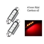 C5W Canbus 41mm röda LED-strålkastare SV.5 - Perfekt 41mm Röd 2-pack