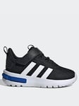 adidas Sportswear Infant Racer Tr23 Elasticated Trainers - Black/white, Black/White, Size 4 Younger