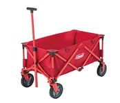 Coleman Collapsible Camping Wagon, Foldable Pull Wagon, 4 Wheel Festival Trolley, Portable Hand Cart, Red, 52 x 97 x 57 cm