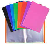 Exacompta - Réf. 88100E - Carton de 8 Protège-documents OPAK - 100 pochettes cristal lisse - 200 vues - pour format A4 - dimensions 24 x 32 cm - couverture en polypro semi-rigide - couleurs assorties