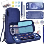 innoAura Accessoires pour Nintendo Switch Lite 17 en 1 avec Etui de Transport , Etui de Jeu, Protection d'Ecran , Support(Bleu)