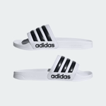 adidas Adilette Shower Slides - White/Black / UK11 EU46