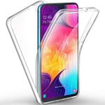 Coque Double Gel Compatible Pour Samsung Galaxy A50 \/ A 50 Sm-A505 (6,4 Pouces) 360 Degres Protection Integral Anti Choc Etui Ultra Mince Transparent Invisible