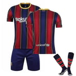 Barnfotbollströjor Fotbollströja Tränings T-shirt Kostym 20/21 - Messi Barcelona Unnumbered adults XL(180-185CM)